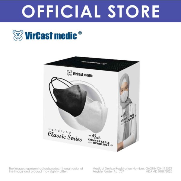 Vircast Medic 3D Mask - HEADLOOP (30 Pcs/Box)